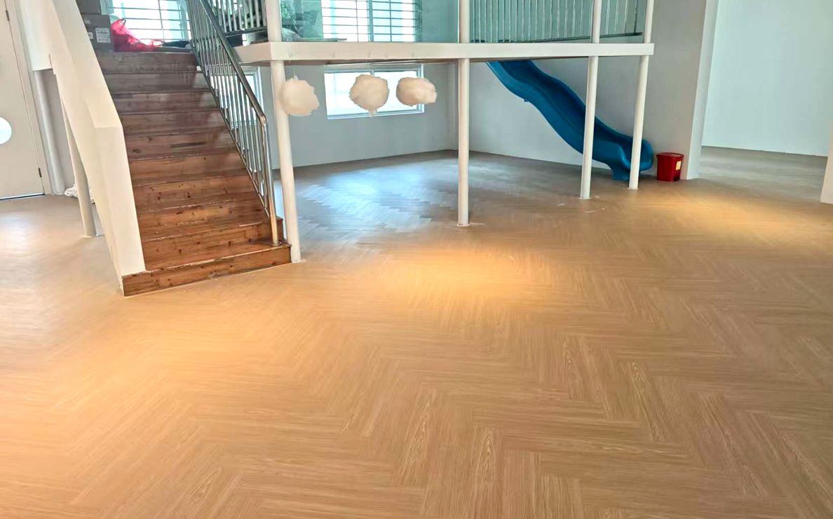 1300 square meters of SPC flooring August 2025 a Kindergarten