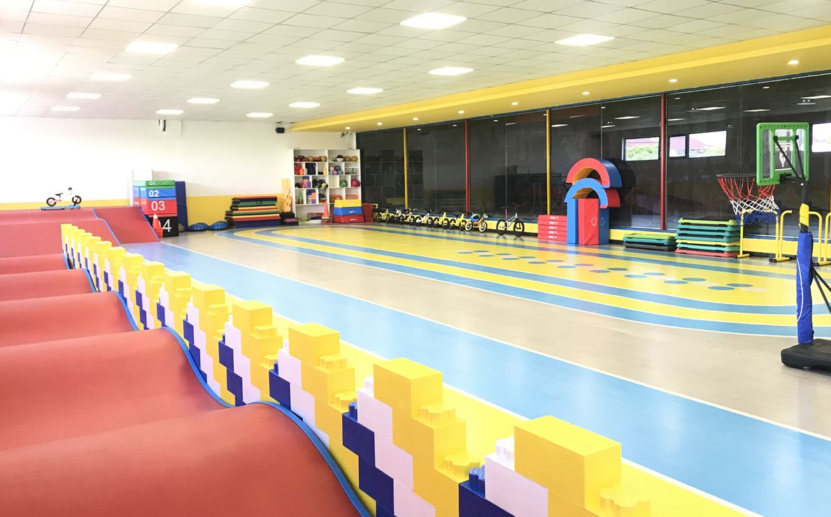 600+ m2 3D printed custom sports flooring  Children's Physical Training center